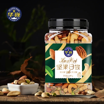 华巍实惠装 混合纯粹坚果 绿款 1080g/罐