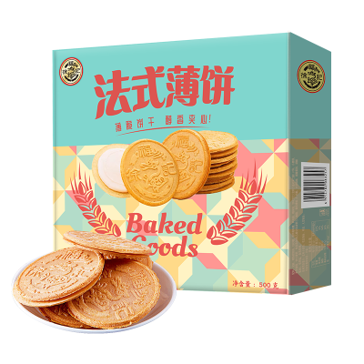 【徐福记】法式薄饼500g