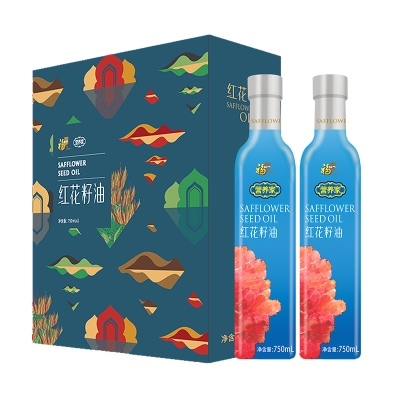中粮福临门营养家红花籽油礼盒750ml*2