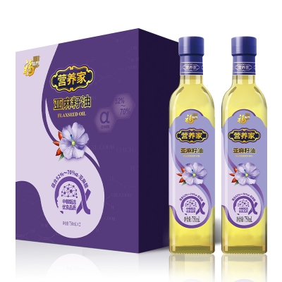 中粮福临门营养家亚麻籽油礼盒750ml*2