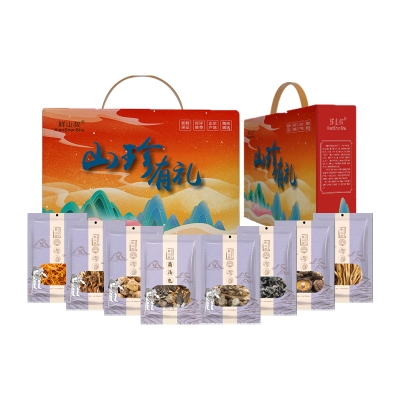 鲜山叔 食用菌菇礼盒装【山珍有礼】490g/1盒