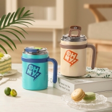 博堡趣享双饮办公杯 保温杯 卡其色 蓝色 10404BQXB-500 500ml