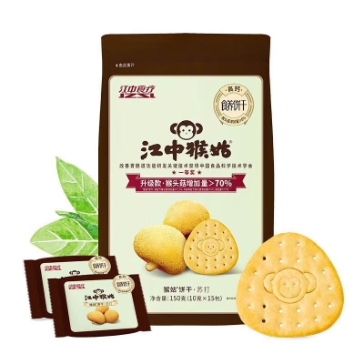 江中猴姑苏打饼干150g-(三角形、猴头菇6%)
