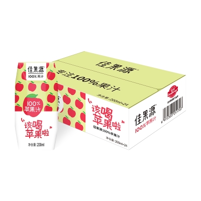 佳果源100%苹果汁200ml*24