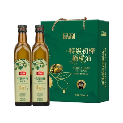 品利特级初榨橄榄油绿水青山500mlx2礼盒