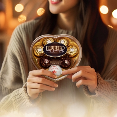 费列罗臻品巧克力制品糖果礼盒8粒心型装