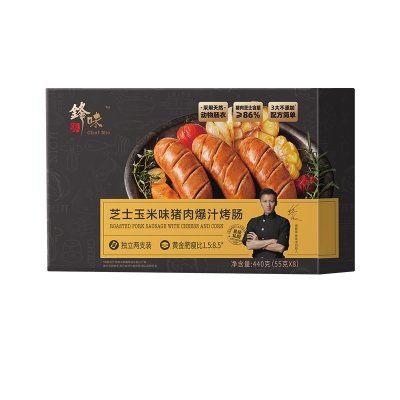 锋味派芝士玉米味猪肉爆汁烤肠440g