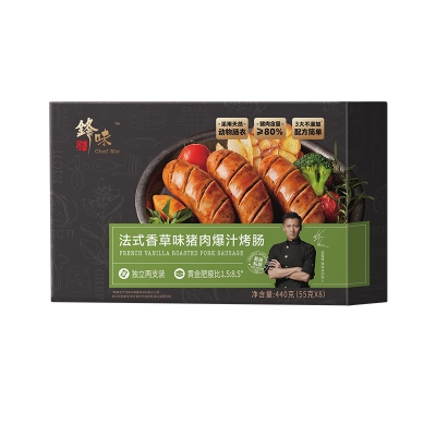 锋味派法式香草味猪肉爆汁烤肠440g
