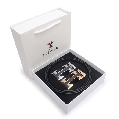PLOVER香港啄木鸟男士真皮皮带套装双扣腰带礼盒GD43AK38K39-DA-B18