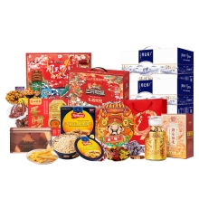 蓝罐/美心/德芙/三只松鼠/周黑鸭/广州酒家/冈州故事/特仑苏-牛奶休食心意福全组合