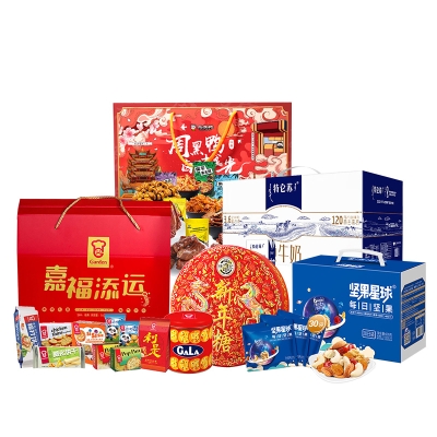 徐福记/嘉顿/周黑鸭/沃隆/特仑苏-牛奶休食心意旭品组合