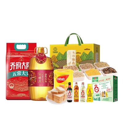 胡姬花/乔府大院/半亩川/海天/丽芝士-粮油调味饼干心意福致组合