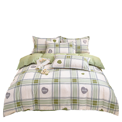 罗曼罗兰加厚磨毛印花四件套-格暖冬日