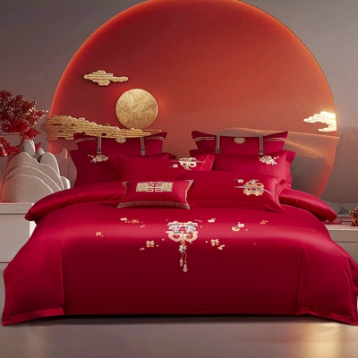 罗曼罗兰全棉婚庆套件 旺子双喜