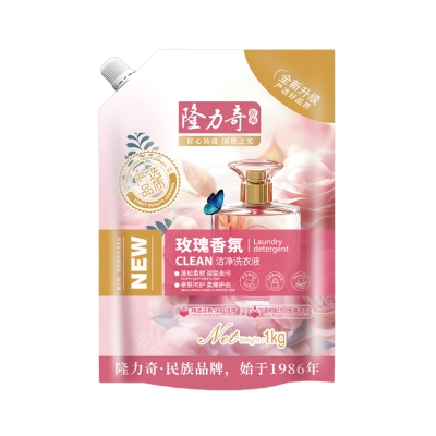 隆力奇玫瑰香氛洁净洗衣液袋装1kg