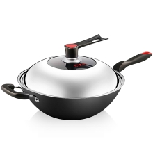 炊大皇传世不锈铸铁炒锅C34D2